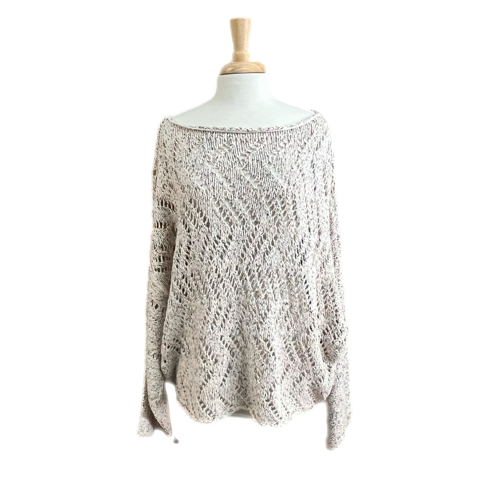 Free People Open Knit Oversized Multicolor Sweater Size XL